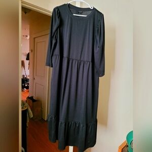 Black Victorian A-line Dress in 1X